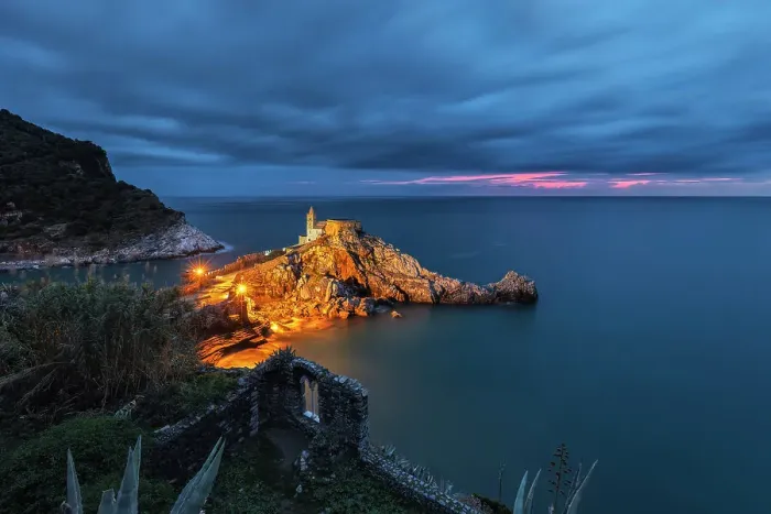 Framed Print : Long exposure in the evening on the church of San Pietro, municipality of Portovenere, La Spezia province, Liguria, Italy, Europe Framed Print : Long exposure in the evening on the church of San Pietro, municipality of Portovenere, La Spezia province, Liguria, Italy, Europe