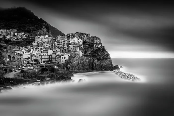 Framed Print : Long exposure image, Manarola, Cinque Terre, Liguria, Italy Framed Print : Long exposure image, Manarola, Cinque Terre, Liguria, Italy