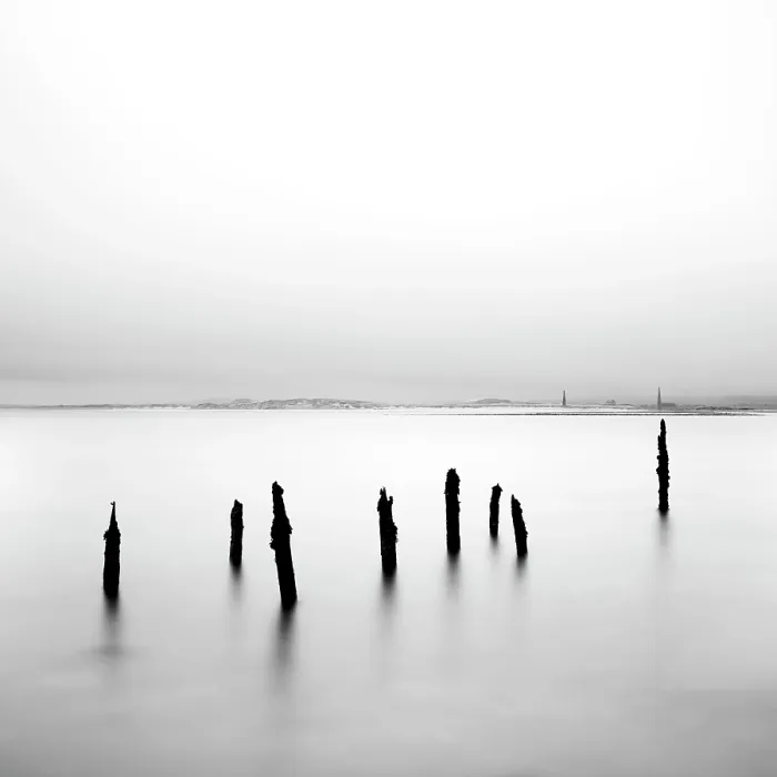 Framed Print : Long exposure image, old wooden posts, Holy Island, Lindisfarne, Northumberland, England Framed Print : Long exposure image, old wooden posts, Holy Island, Lindisfarne, Northumberland, England