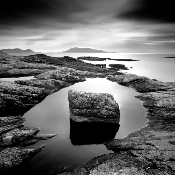 Framed Print : Long exposure image, Taransay, Outer Hebrides, Scotland Framed Print : Long exposure image, Taransay, Outer Hebrides, Scotland