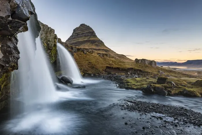 Framed Print : Long exposure landscape with waterfalls and Kirkjufell Mountain, Snaefellsnes peninsula Framed Print : Long exposure landscape with waterfalls and Kirkjufell Mountain, Snaefellsnes peninsula