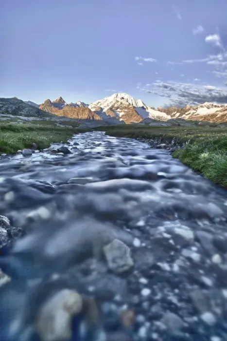 Framed Print : Long exposure technique to capture the running water of a stream in Valmalenco with Framed Print : Long exposure technique to capture the running water of a stream in Valmalenco with