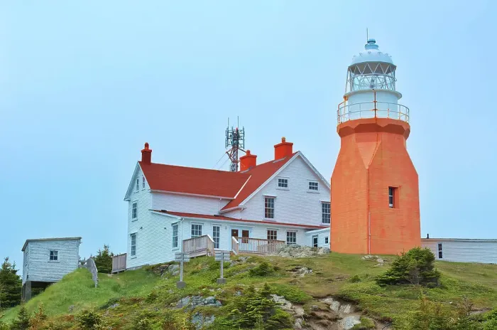 Framed Print : Long Point Lighthouse at Crow Head. Atlantic Ocean. North Twillingate Island, Newfoundland & Labrador, Canada