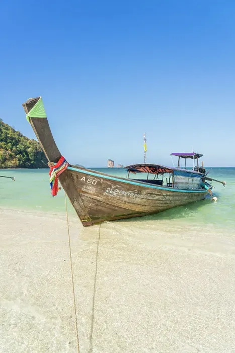 Framed Print : Long tail boat on Tub Island, Ao Nang, Krabi, Thailand Framed Print : Long tail boat on Tub Island, Ao Nang, Krabi, Thailand