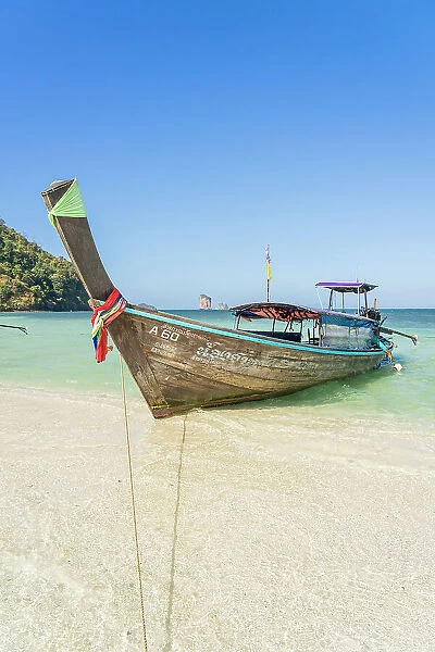 Long tail boat on Tub Island, Ao Nang, Krabi, Thailand