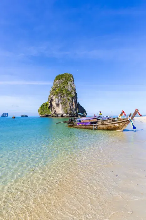 Framed Print : Longtail boats on Phra Nang beach, Railay Peninsula, Krabi Province, Thailand Framed Print : Longtail boats on Phra Nang beach, Railay Peninsula, Krabi Province, Thailand