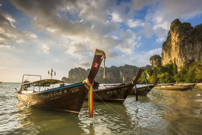 Framed Print : Longtail boats on West Railay beach, Railay Peninsula, Krabi Province, Thailand Framed Print : Longtail boats on West Railay beach, Railay Peninsula, Krabi Province, Thailand