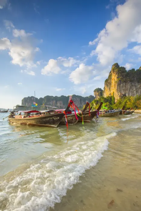 Framed Print : Longtail boats on West Railay beach, Railay Peninsula, Krabi Province, Thailand Framed Print : Longtail boats on West Railay beach, Railay Peninsula, Krabi Province, Thailand