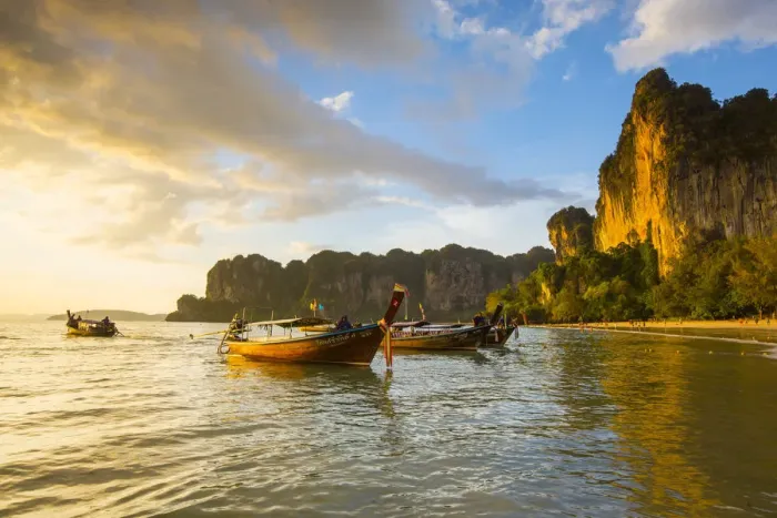 Framed Print : Longtail boats on West Railay beach, Railay Peninsula, Krabi Province, Thailand Framed Print : Longtail boats on West Railay beach, Railay Peninsula, Krabi Province, Thailand