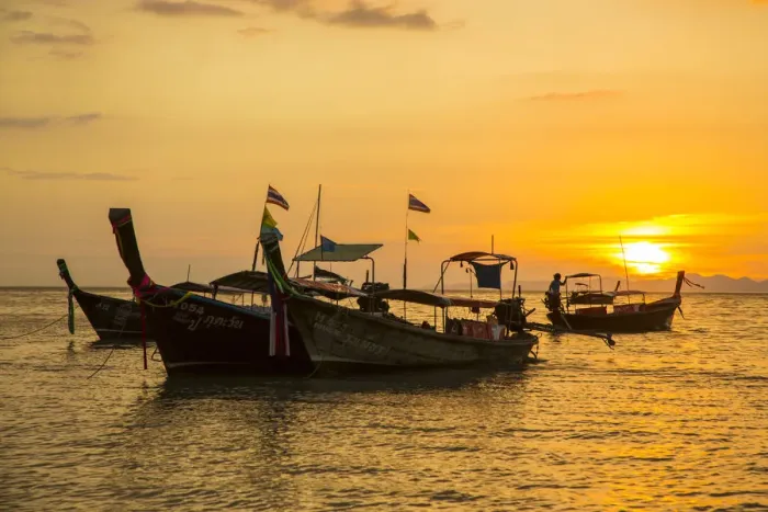Framed Print : Longtail boats on West Railay beach, Railay Peninsula, Krabi Province, Thailand Framed Print : Longtail boats on West Railay beach, Railay Peninsula, Krabi Province, Thailand