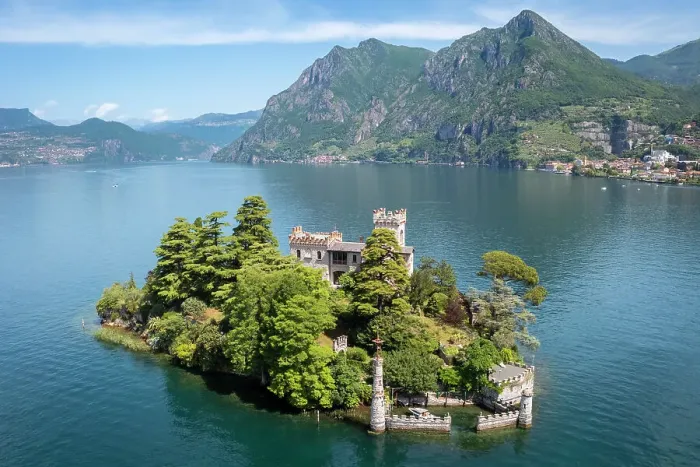 Framed Print : Loreto Island on Iseo lake. Montisola, Brescia province, Lombardy, Italy Framed Print : Loreto Island on Iseo lake. Montisola, Brescia province, Lombardy, Italy