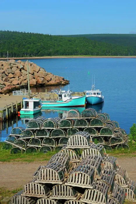 Framed Print : Loster traps and boat Neils Harbour Nova Scotia, Canada Framed Print : Loster traps and boat Neils Harbour Nova Scotia, Canada