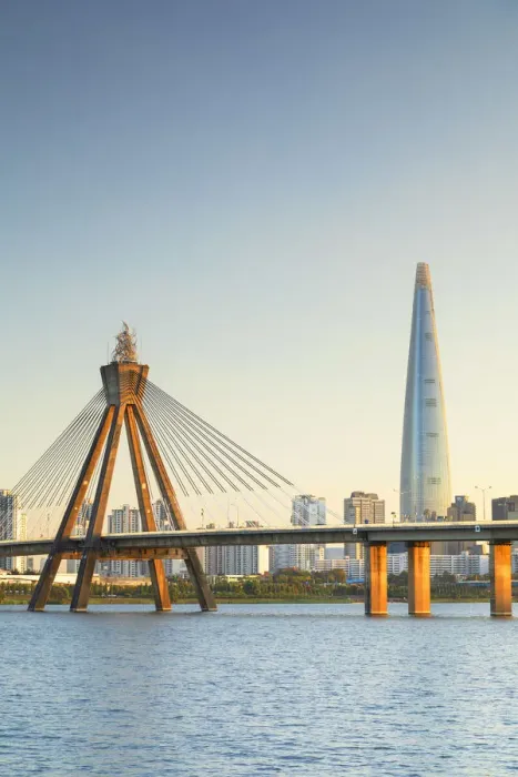 Framed Print : Lotte World Tower and Olympic Bridge, Seoul, South Korea Framed Print : Lotte World Tower and Olympic Bridge, Seoul, South Korea