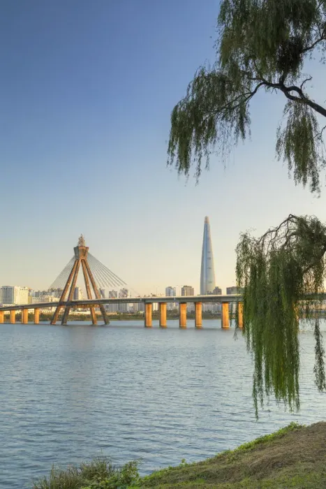 Framed Print : Lotte World Tower and Olympic Bridge, Seoul, South Korea Framed Print : Lotte World Tower and Olympic Bridge, Seoul, South Korea