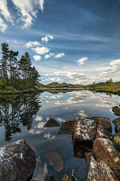 Lough Looscaunagh Reflections, Ring of Kerry, Co. Kerry, Ireland
