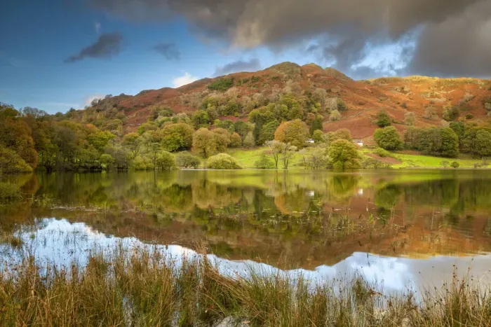 Framed Print : Loughrigg Tarn in Autumn, Lake District National Park, Cumbria, England