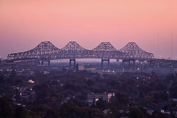 Louisiana, New Orleans, The Crescent City Connection, Twin Cantilever Bridges, Crosses