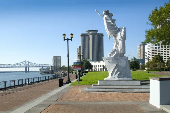Framed Print : Louisiana, New Orleans, Monument To The Immigrant, Riverwalk Framed Print : Louisiana, New Orleans, Monument To The Immigrant, Riverwalk