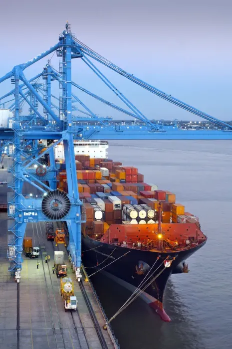 Framed Print : Louisiana, New Orleans, Port Of New Orleans, Container Ship, Mississippi River