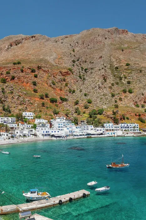 Framed Print : Loutro, south coast, Crete, Greek Islands, Greece