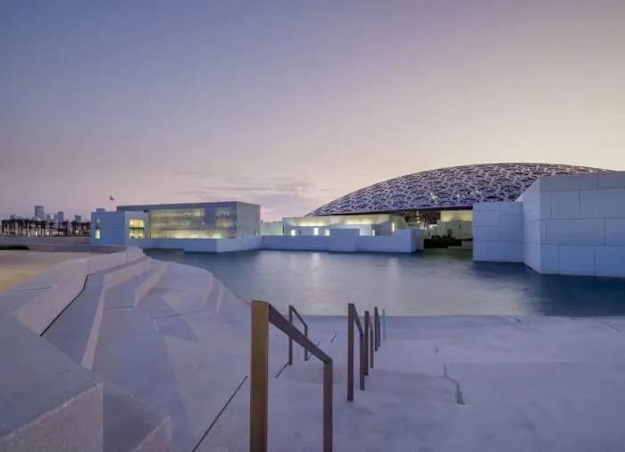 Framed Print : Louvre Museum at dusk, Abu Dhabi, United Arab Emirates Framed Print : Louvre Museum at dusk, Abu Dhabi, United Arab Emirates