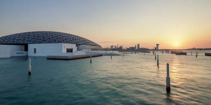Framed Print : Louvre Museum at sunset, Abu Dhabi, United Arab Emirates Framed Print : Louvre Museum at sunset, Abu Dhabi, United Arab Emirates
