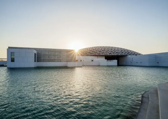 Framed Print : Louvre Museum at sunset, Abu Dhabi, United Arab Emirates Framed Print : Louvre Museum at sunset, Abu Dhabi, United Arab Emirates