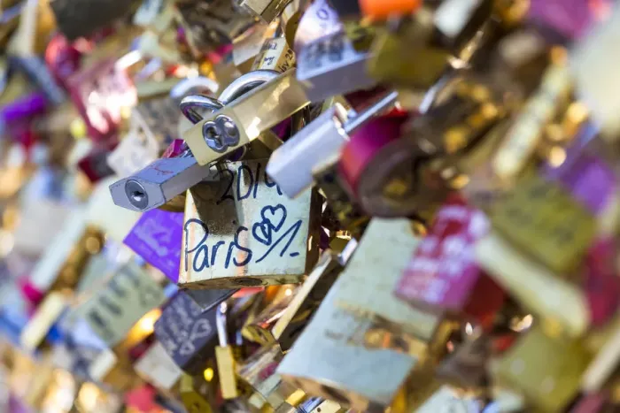 Framed Print : Love locks, Ponte Des Art, Paris, France Framed Print : Love locks, Ponte Des Art, Paris, France