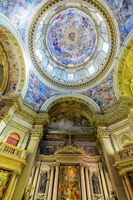 Framed Print : Low angle view of the decorated golden dome inside San Gennaro chapel, Duomo, Naples, Italy Framed Print : Low angle view of the decorated golden dome inside San Gennaro chapel, Duomo, Naples, Italy