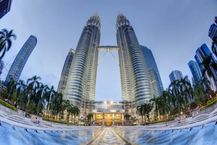 Framed Print : Low Angle View of the Petronas Twin Towers, Kuala Lumpur, Malaysia Framed Print : Low Angle View of the Petronas Twin Towers, Kuala Lumpur, Malaysia