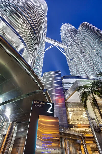 Low Angle View of the Petronas Twin Towers, Kuala Lumpur, Malaysia, Asia