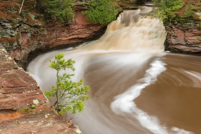 Framed Print : Lower falls of the Amnicon River, Amnicon Falls State Park, Wisconsin, USA