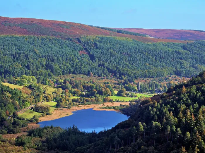 Framed Print : Lower Lake, elevated view, Glendalough, County Wicklow, Ireland Framed Print : Lower Lake, elevated view, Glendalough, County Wicklow, Ireland