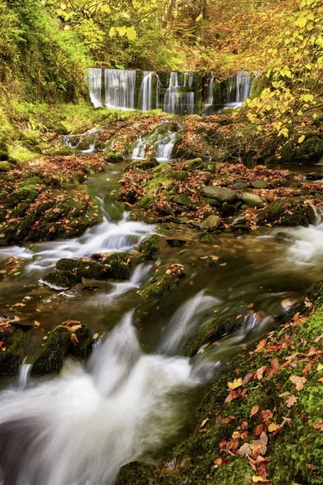 Framed Print : Lower Stockghyll Waterfall in Autumn, Lake District National Park, Cumbria, England Framed Print : Lower Stockghyll Waterfall in Autumn, Lake District National Park, Cumbria, England