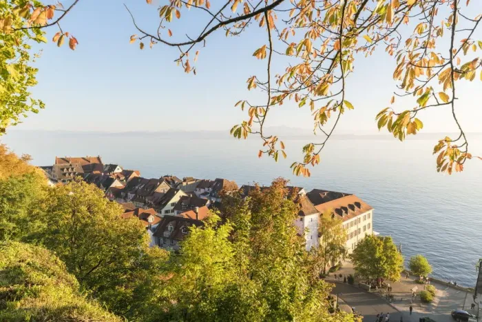 Framed Print : Lower town from an elevated point of view. Meersburg, Baden-Wurttemberg, Germany