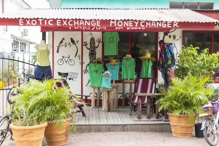 Framed Print : LSmall shop selling beachwear, a Digue, Seychelles Framed Print : LSmall shop selling beachwear, a Digue, Seychelles
