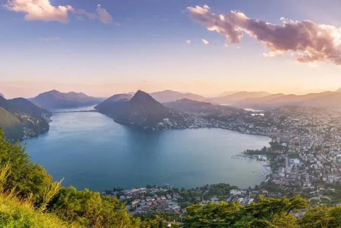 Framed Print : Lugano, lake Lugano, Ticino canton, Switzerland Framed Print : Lugano, lake Lugano, Ticino canton, Switzerland