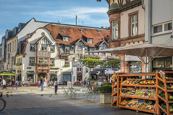 Luisenstrasse and market square in Bad Homburg, Taunus, Hesse, Germany