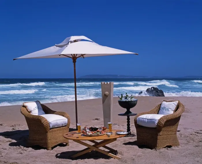 Framed Print : Lunch set up on Keurboom Beach for guests at The Plettenberg Framed Print : Lunch set up on Keurboom Beach for guests at The Plettenberg