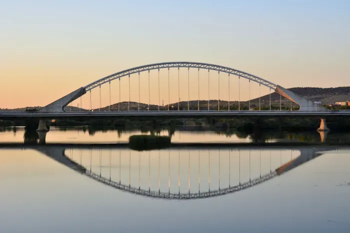 Framed Print : Lusitania Bridge over the Guadiana river. Merida, Spain