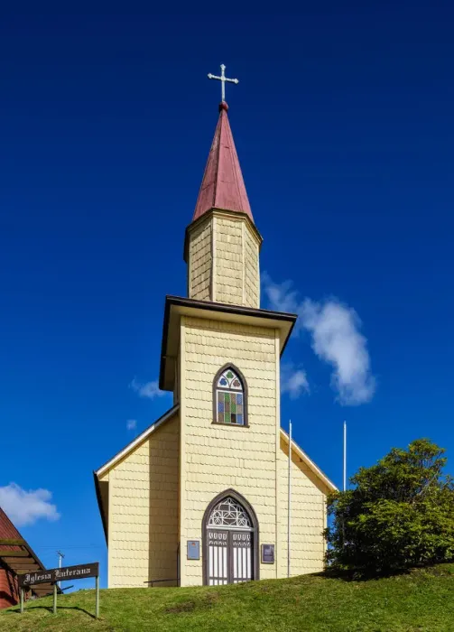 Framed Print : Lutheran Church, Puerto Varas, Llanquihue Province, Los Lagos Region, Chile