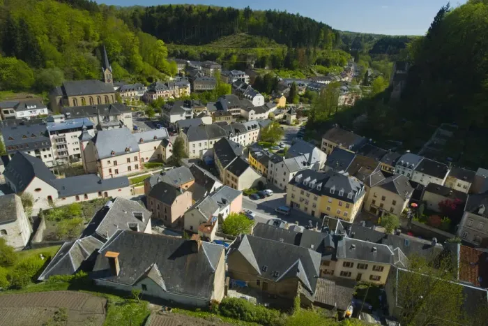 Framed Print : Luxembourg, Ernz Blanche Valley, Larochette, view from the Chateau Framed Print : Luxembourg, Ernz Blanche Valley, Larochette, view from the Chateau