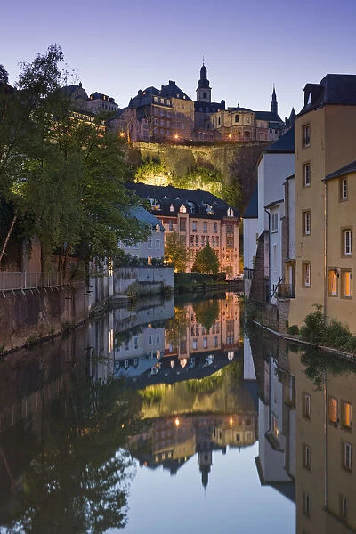 Luxembourg, Luxembourg City, Grund lower town, town detail by the Alzette River