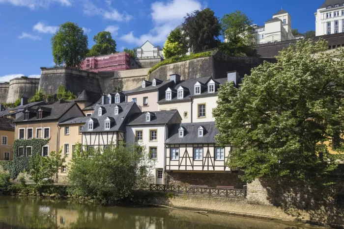 Framed Print : Luxembourg, Luxembourg City, The Grund - lower town Framed Print : Luxembourg, Luxembourg City, The Grund - lower town