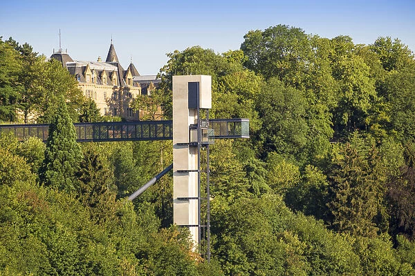 Luxembourg, Luxembourg City, Pfaffenthal district, Pfaffenthal glass elevator historic