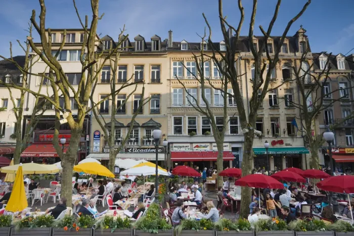 Framed Print : Luxembourg, Luxembourg City, Place d Armes, outdoor cafes