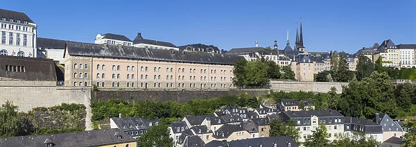 Luxembourg, Luxembourg City, View of Saint Esprit Plateau, The Corniche (Chemin de
