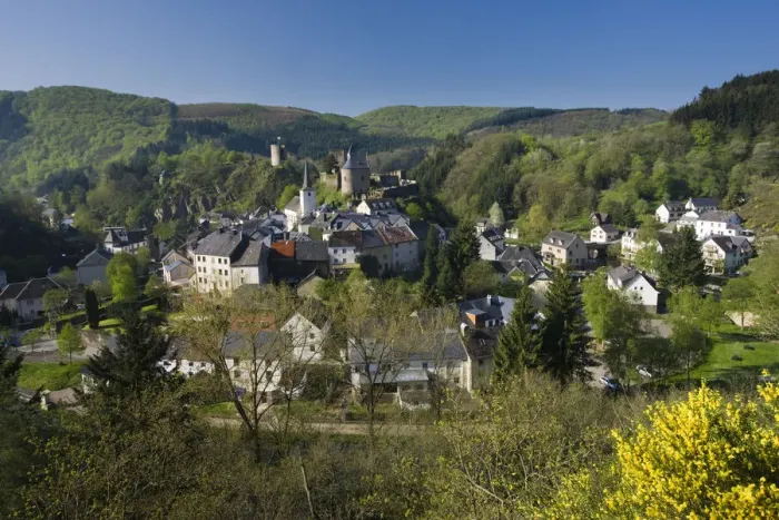 Framed Print : Luxembourg, Sure River Valley, Esch-sur-Sure, Town View Framed Print : Luxembourg, Sure River Valley, Esch-sur-Sure, Town View