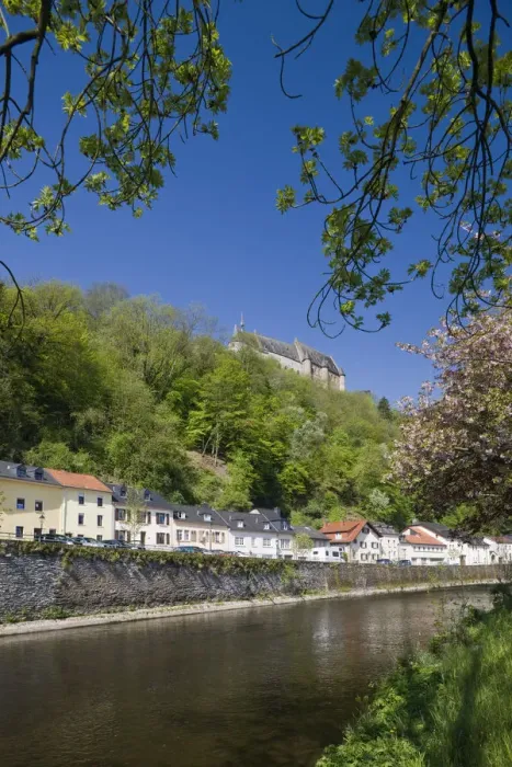 Framed Print : Luxembourg, Vianden, Vianden castle & Our River