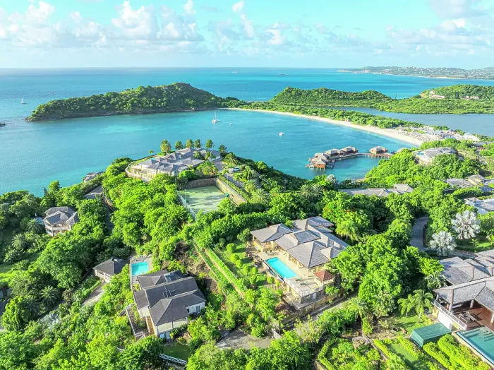 Framed Print : Luxury holiday villas with pools, Galley Bay Heights, Antigua, Caribbean Framed Print : Luxury holiday villas with pools, Galley Bay Heights, Antigua, Caribbean